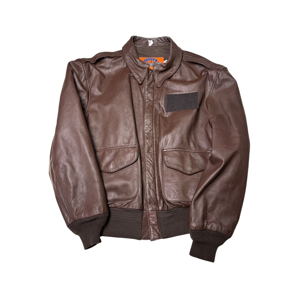VTG Cooper Type A-2 Goatskin Leather Flight Jacket Brown Mens 44R GAC Made USA